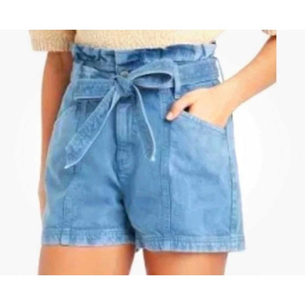 Universal Thread Paperbag Waist Denim Shorts Blue Tie Belt Size 2/26 High Rise